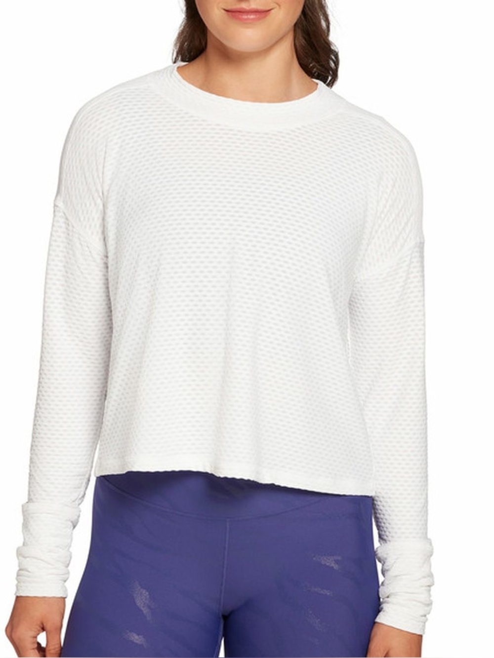 Calia by Carrie Underwood Diamond Mesh Long Sleeve Shirt